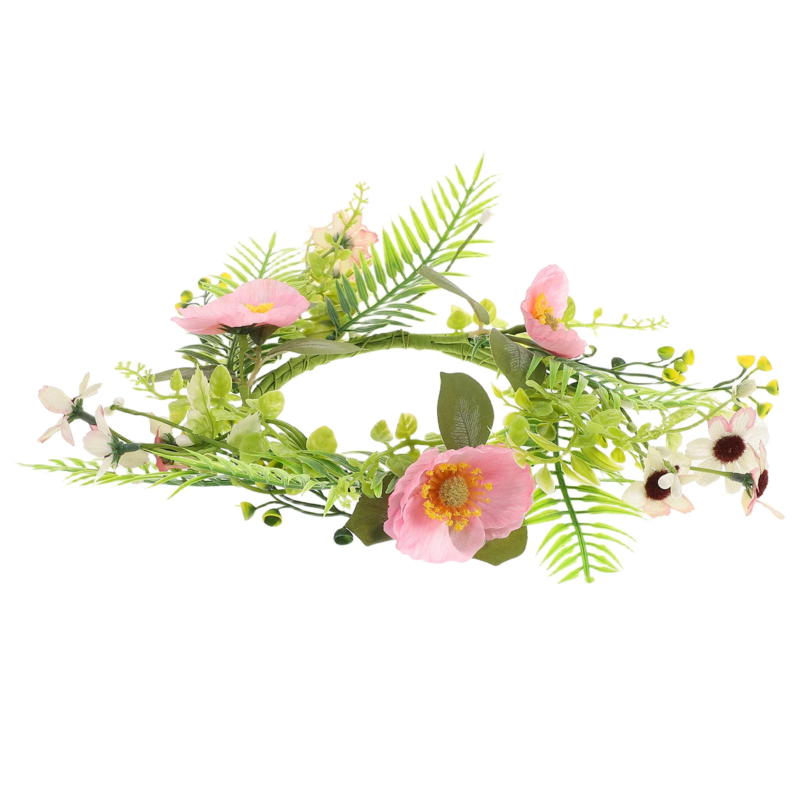 

1pcs Wedding Artificial Flowers Rings Plastic Flower Wreath Floral Holder Greenery Ring Spring