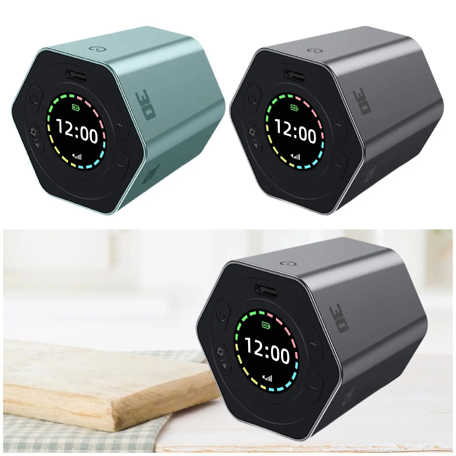 Productivity Cube Timer Mute Vibrate Magnetic Flip Timer Hexagon Magnetic Flip Focus Timer for Task Reading Kids Cooking Meeting