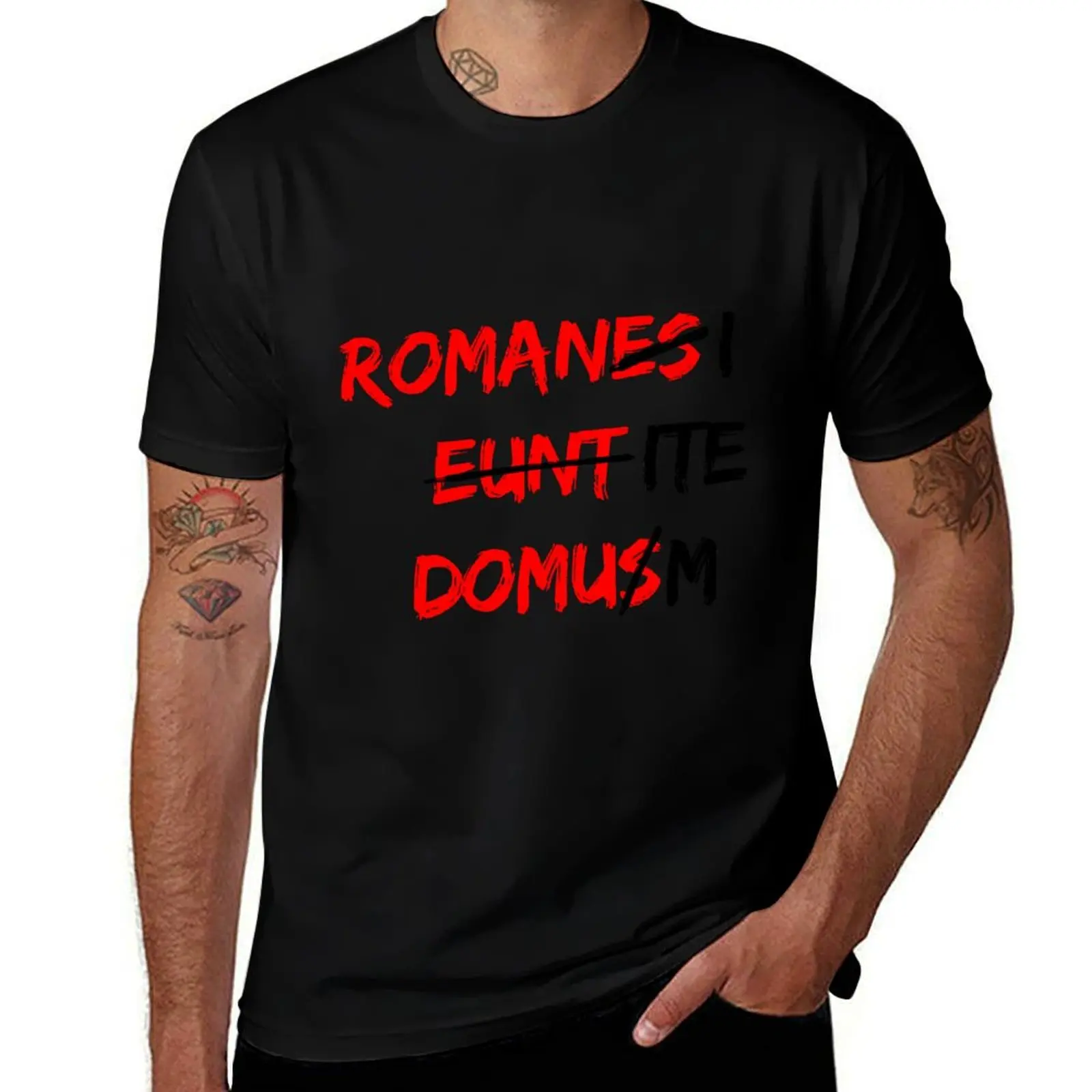 Slim domus romanos eunt camisa camisas homem ajuste algodão para homem camisa de verão camiseta t t homem