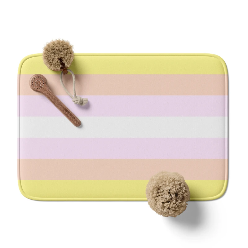 Aertemisi Pangender Flag Pride Rainbow LGBT Bath Mat with Non Slip Base Absorbent Super Cozy Flannel Floor Rug Carpet