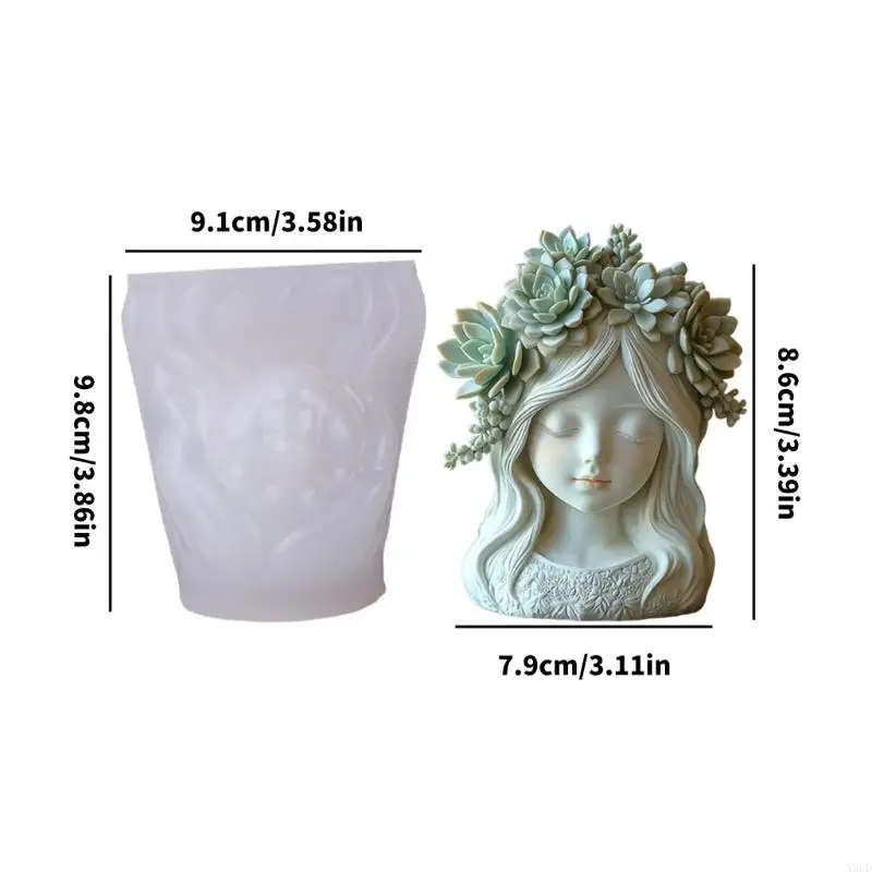 

Flexible Silicone Flowerpot Mold Sleeping Girl for Concrete Cement Resin Casting Home Decoration Craft Projects