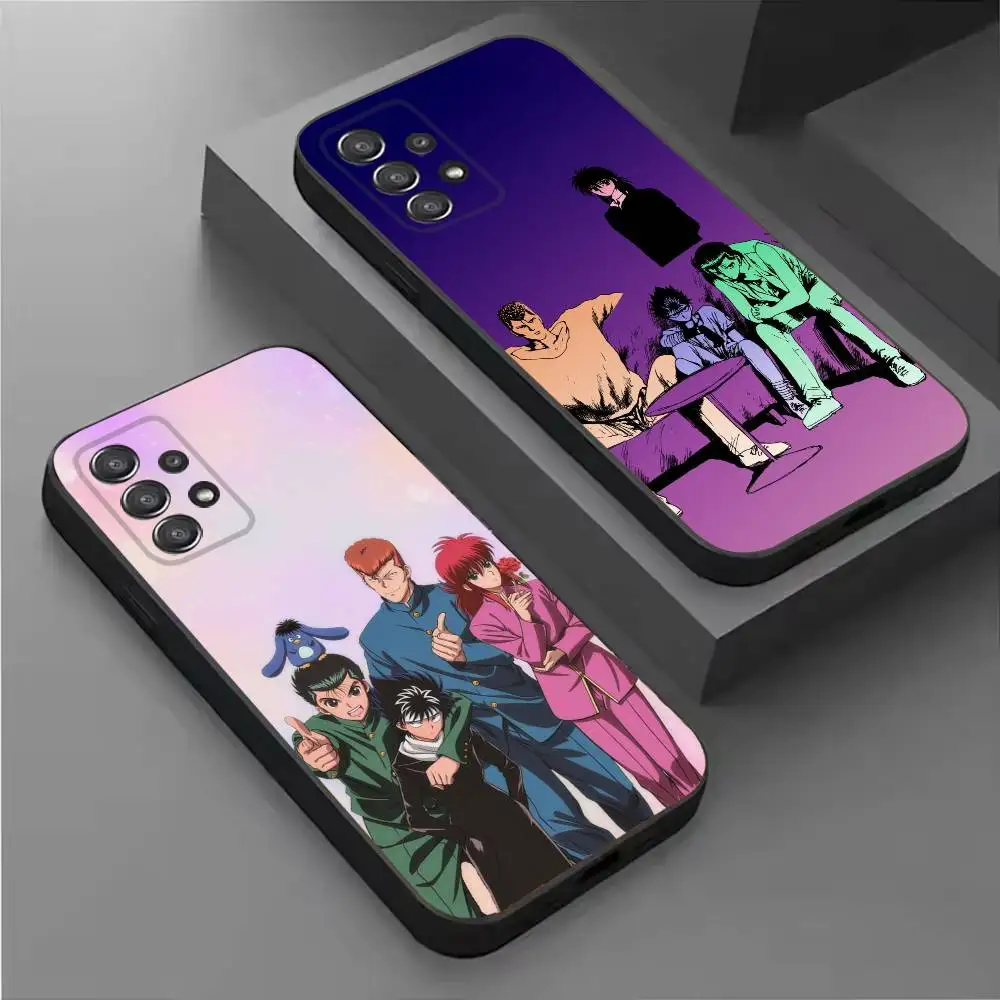 Anime YuYu H-Hakusho Fashion Black Soft Protective Case For Samsung S10,20,21,22,23,24,25,30 Ultra Plus FE Lite