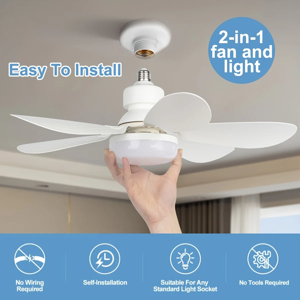 With Remote Control LED Ceiling Fan Light 3 Speeds Wind Silend Motor 30/40W Ceiing Fan Lamps Tricolor Dimmable Ceiling Fan Lamp