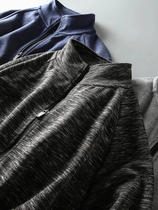 

Весенне-осенняя новая мужская куртка с воротником-стойкой, модная спортивная повседневная универсальная куртка из трикотажной ткани