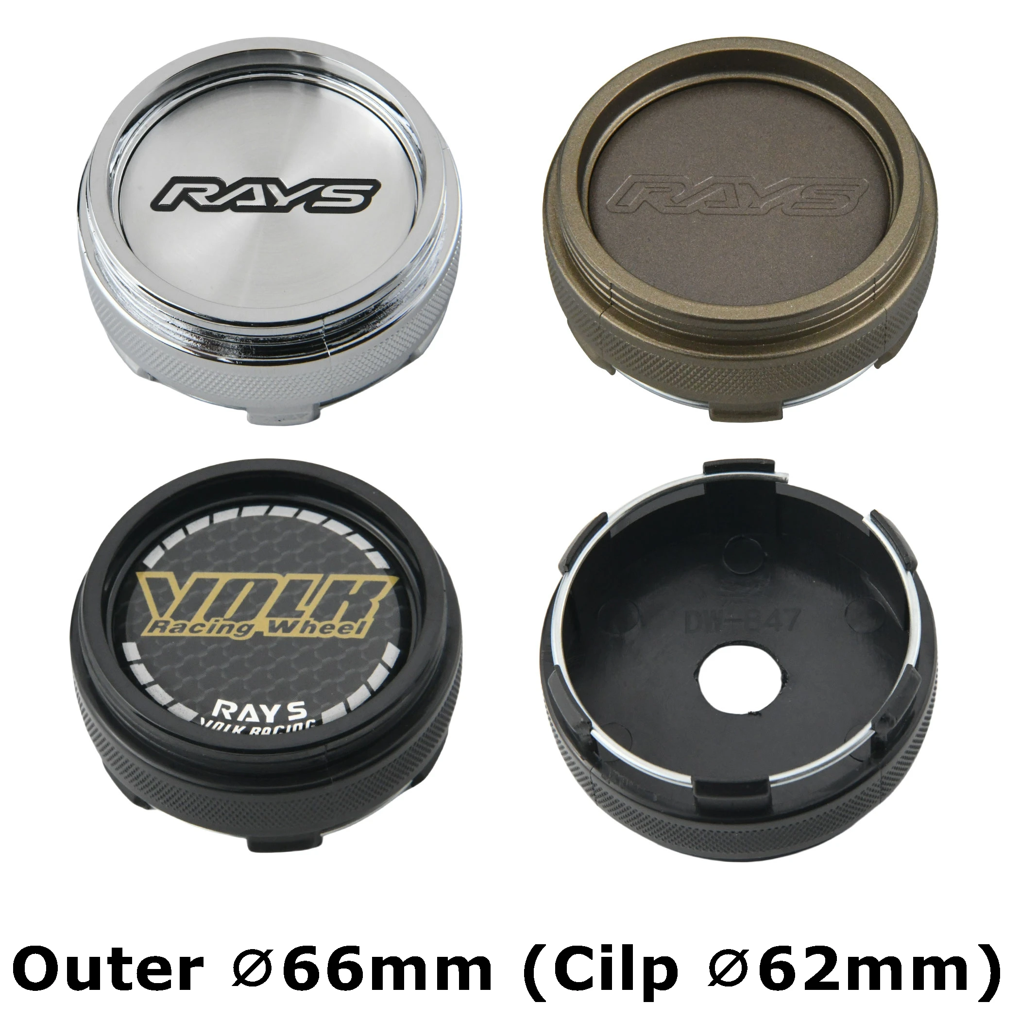 Pack 4 Tapa Central De Rueda Llanta 66MM Sticker RAYS VOLK VR GRAM Para Cubre Cubre Aro Accesorios Para Auto
