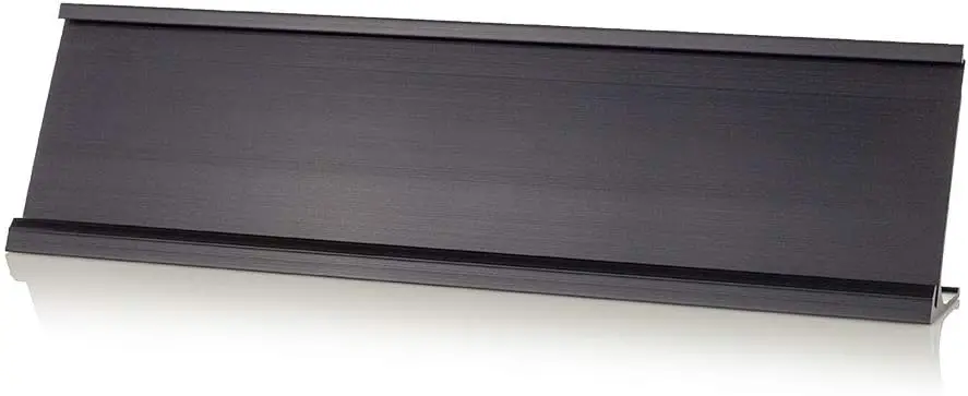 

Aluminum Office Desk Nameplate Sign Holder 2x10 Matte Black 1 Pack for Professional Workspaces