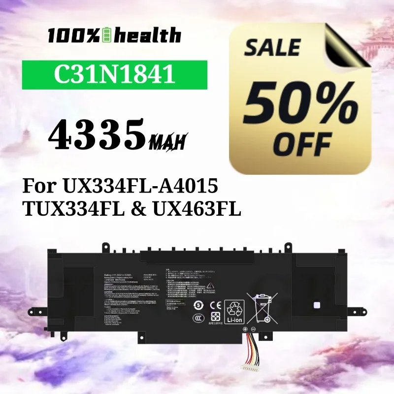 

C31N1841 4335mAh Laptop Battery for ASUS UX334FL-A4015T/UX334FL/UX463FL Lithium Rechargeable Battery