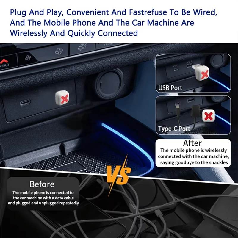 JABS-2 In1 Wireless Carplay Adapter For Android Auto Adapter Bluetooth Wifi Fast Connection For Wired Carplay Android Auto