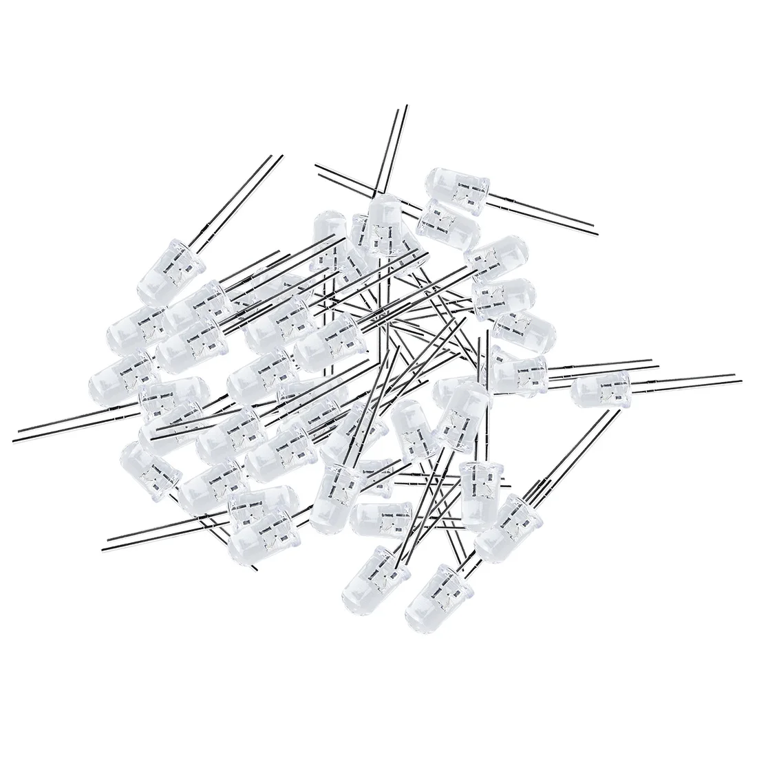 ABUL-5Mm Dia Clear Round Head Blue Light Emitting Diodes LED 50 Pcs