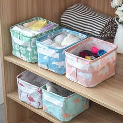 10 Styles Linen Desktop Storage Basket Sundries Storage Box Multicolor Underwear Cosmetic Organizer Office Stationery Organizer