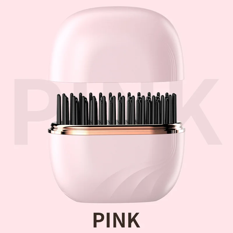 

Mini Wireless Electric Hair Straight Comb Heating Portable Dual-Use 3 Temperature Settings Hair Straightener