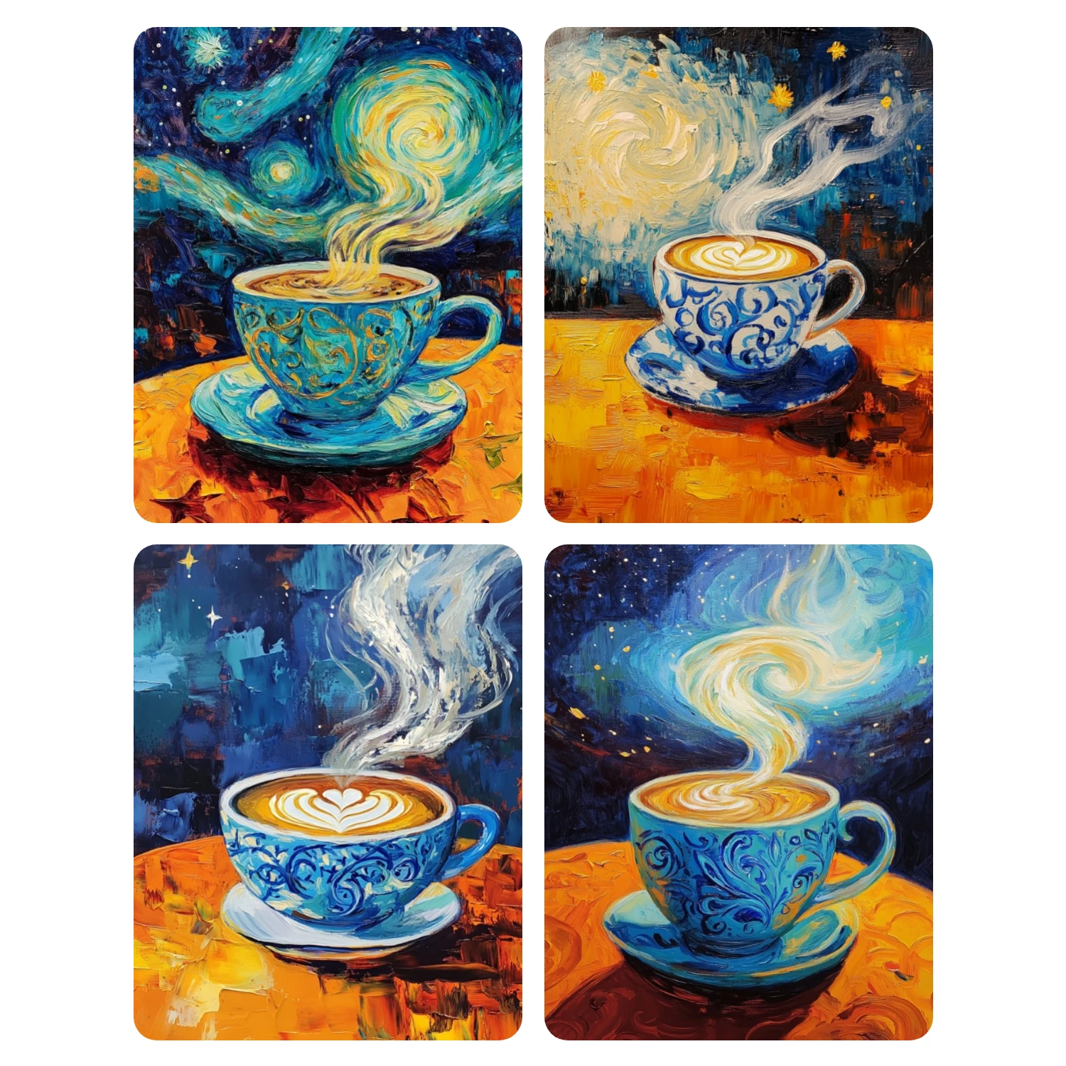 Pintura a mano de café Gourmet, Kit de pintura por números, obra de arte artesanal, arte Canva, decoración del hogar, regalo