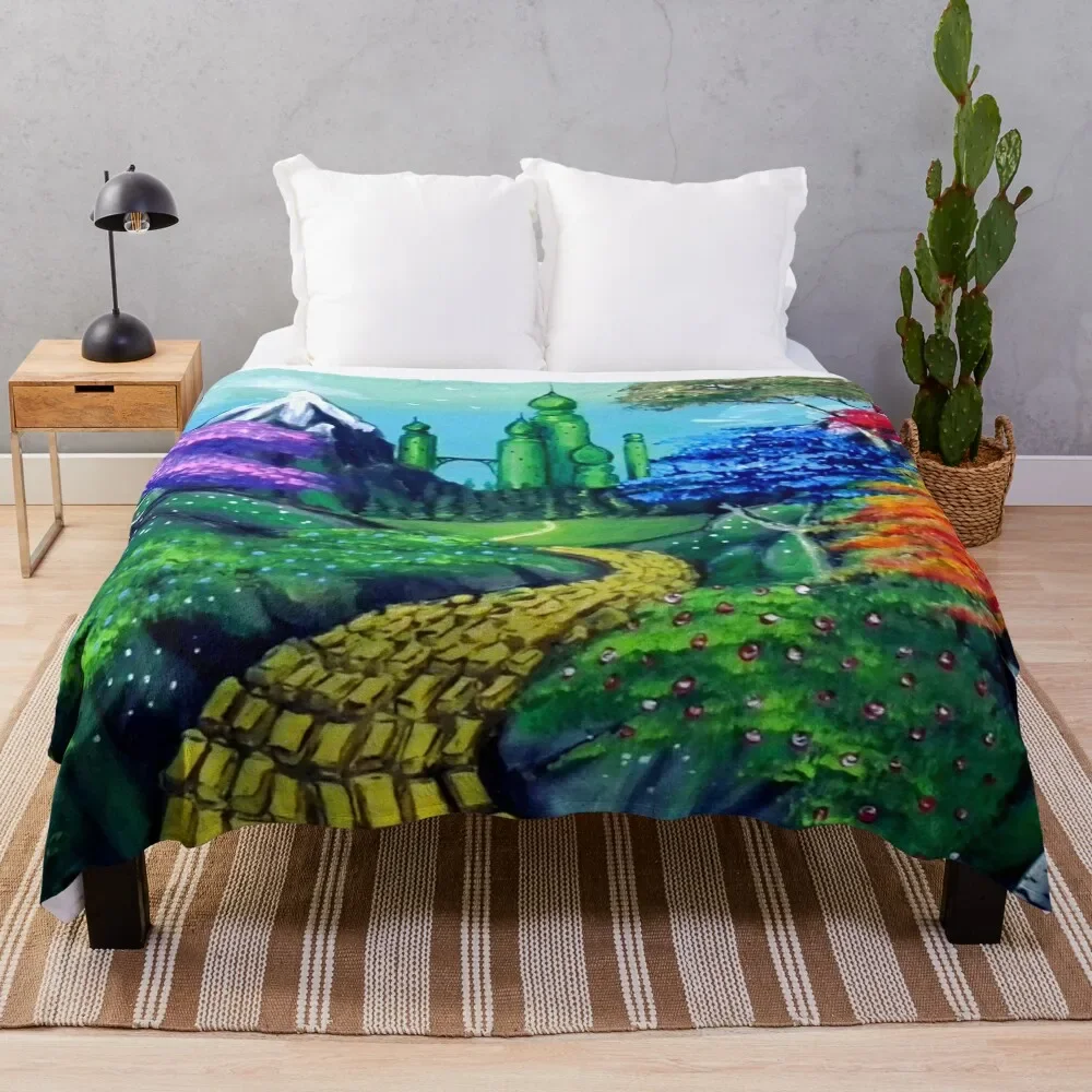 Road to the Emerald City Throw Blanket warm for winter Luxury Designer Comforter Shaggy Blankets