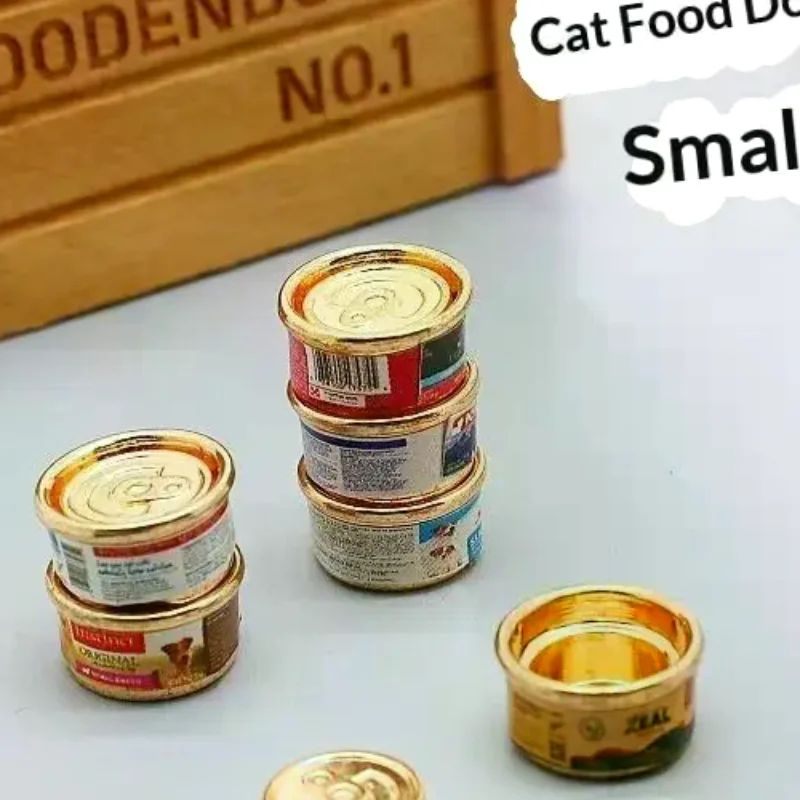 1/5Pcs Pretend Play Toys 1/12 Dollhouse Simulation Cat/Dog Can Mini Pet Food Toy Dolls Home Decorations