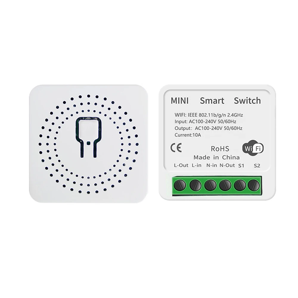 100-240V 16A Tuya Smart Home Mini DIY Wifi Schakelaar Relaismodule 2-weg Afstandsbediening Timmer Wandlichtschakelaar werk met Alieax