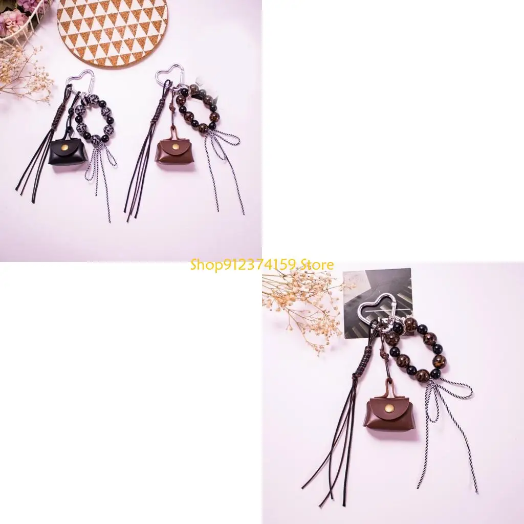 G5AE Trendy Leopard Print Purse Keychain Bag Accesories for Handbag and Backpack Use