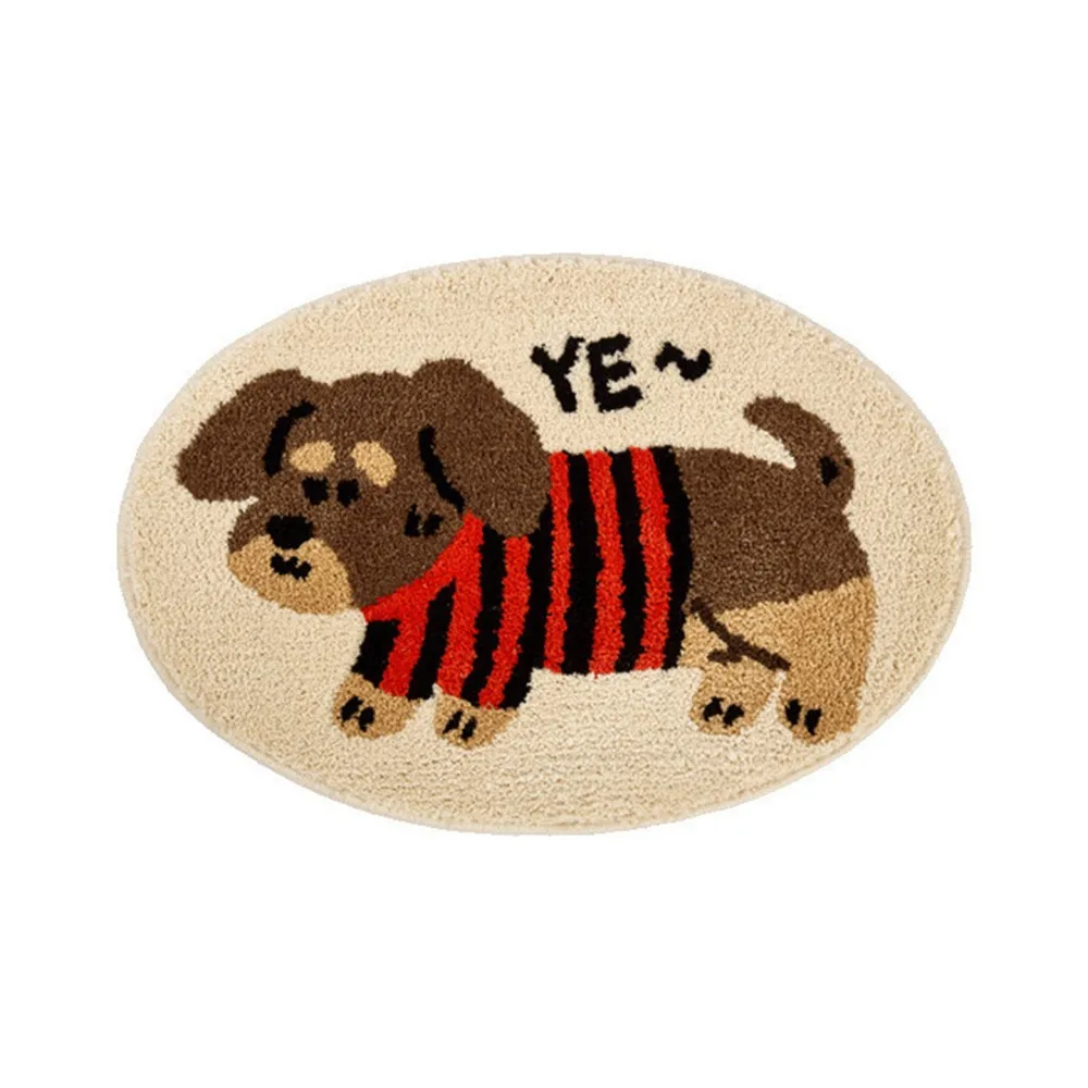 VIKAMA Cartoon Character Animal Shape Print Non-Slip Carpet, Perfect for Entryway, Bathroom, and Fun Home Decoration Accent 