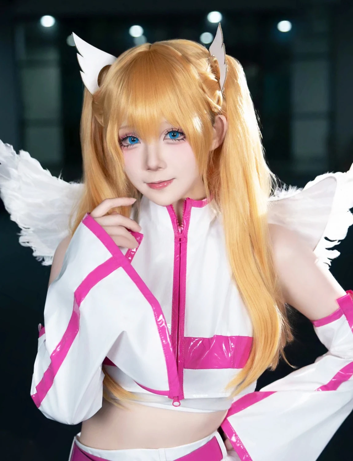 

Ririeru cos wig headpiece 2.5 dimensional temptation Lily yarn split ponytail tiger mouth clip double ponytail synthetic hair