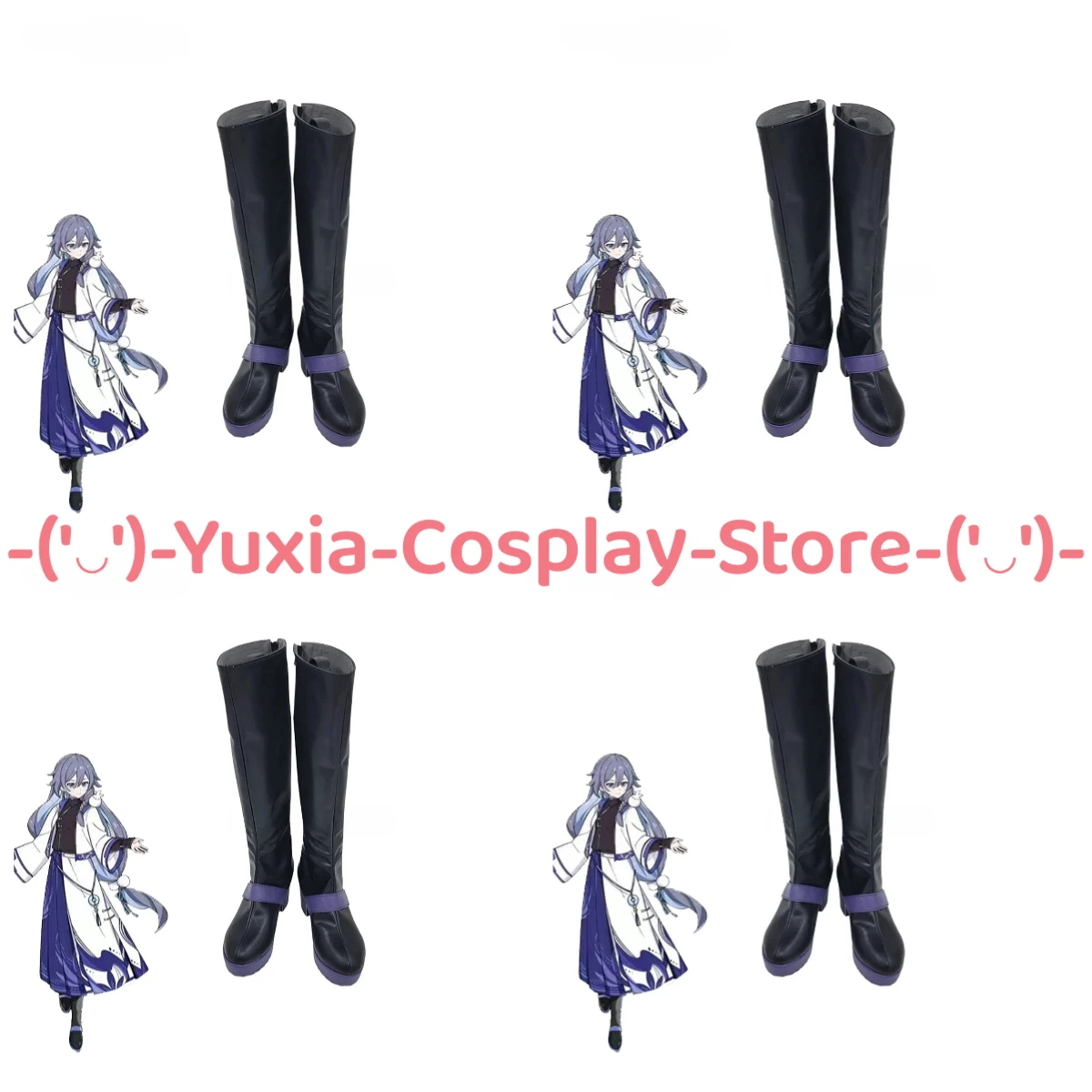 

Yuxiacosplay! Honkai Impact 3 Seele Vollerei Cosplay Shoes Game Character Prop PU Leather Boots Halloween Carnival Party Costume