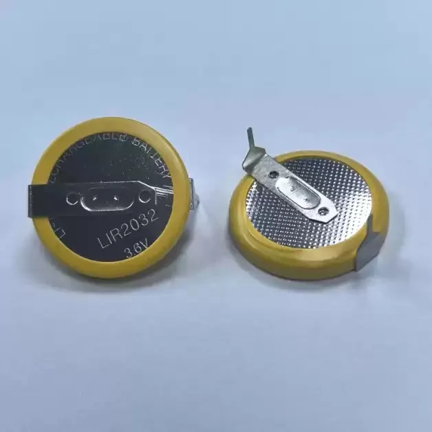 2-50pcs LIR2032 2032 3.6V Rechargeable Battery Lithium Battery With Soldering Feet(180 Degree)