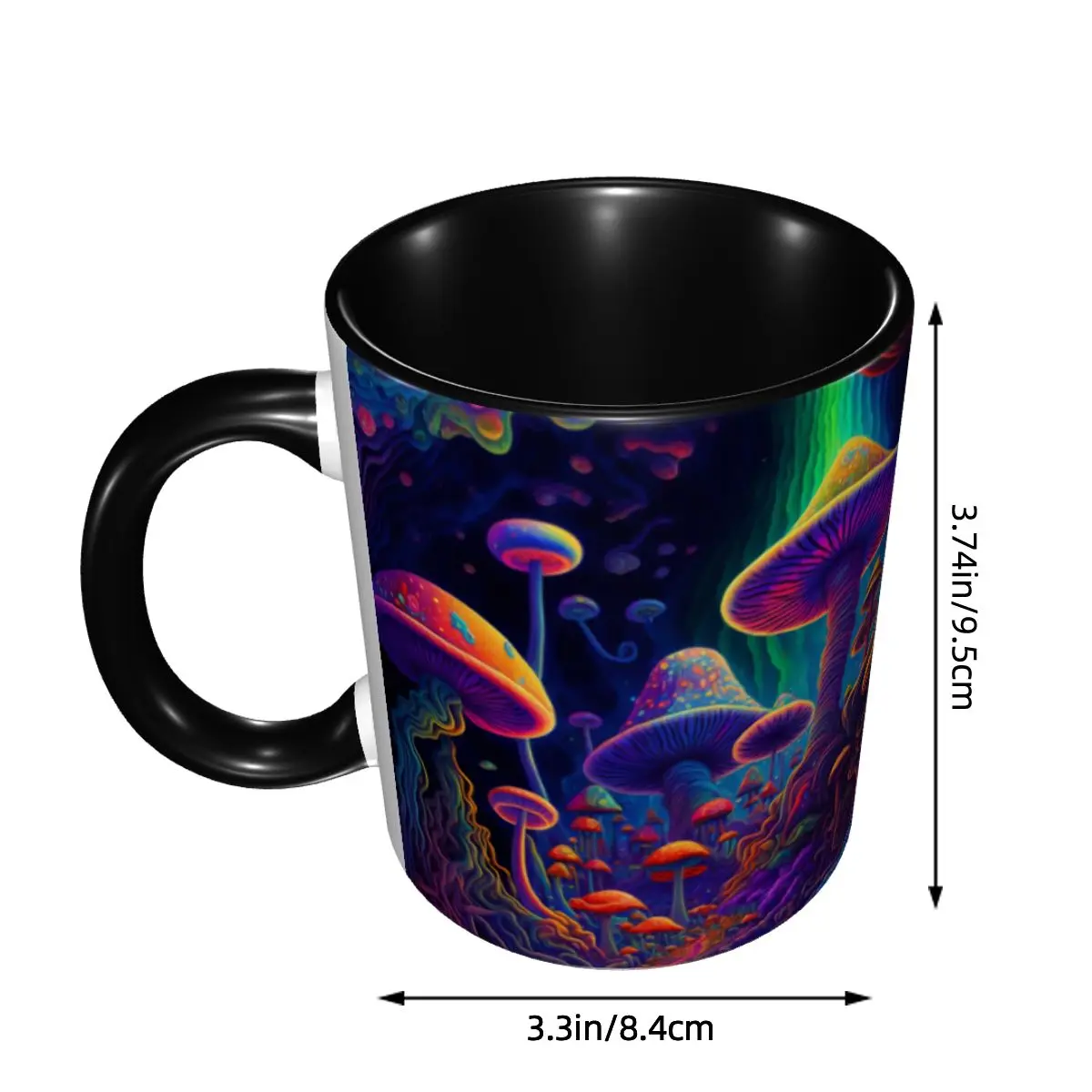 Psychedelic Magic Mushrooms Trippy Goth Coffee Mug DIY Customized Ceramic Mug Creative Present