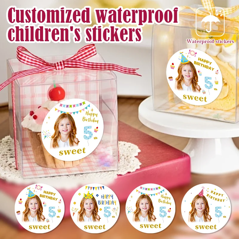 Personalized Kids Birthday Stickers - Souvenir Wrap & Birthday Gift Custom Kids Stickers - Waterproof