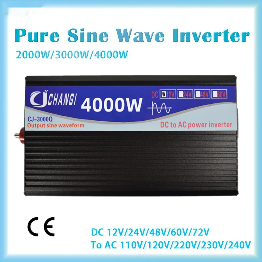 

Pure Sine Wave Inverter DC 12V 24V 48V 60V 72V to AC 110V 220V 2000W 3000W 4000W Power Solar Car Inverters Doule Digital Display