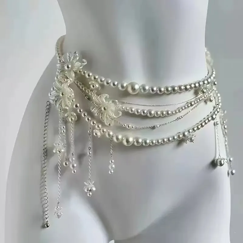 Butterfly Princess Multi-layer Fringe Waist Chain Body Chain French Niche Light Luxury High-end Heavy Work Ultra Fairy Necklace Accessories