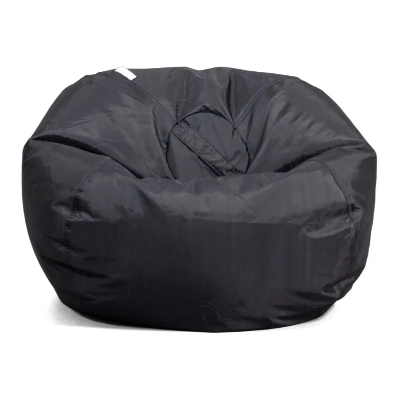 Classic Bean Bag Chair, Black Smartmax, Durable Polyester Nylon Blend, 2 feet Round