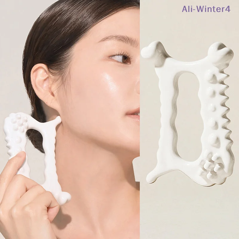 

【Winter4】White Ceramic Scraping Board Gua Sha For Face Body Massage Tool Pain Relief Face Lift Guasha Acupoint Massager