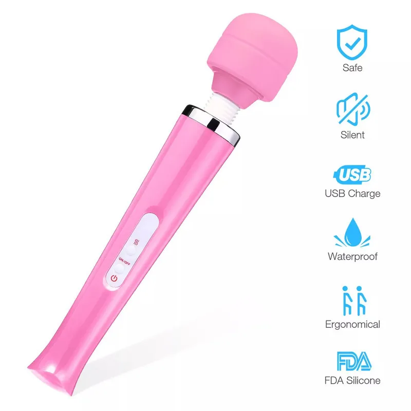 American Big AV Stick Magic Wand Vibrators sex toy for women G Spot Massager Clitoris Stimulator Adult Handheld USB Charging