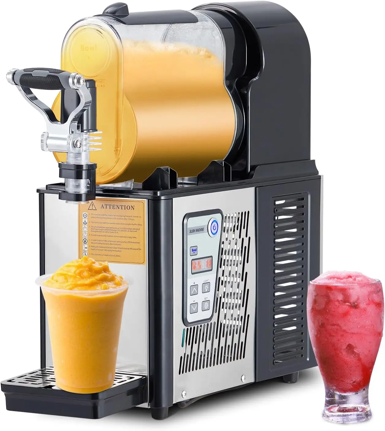 Tacleekii Commercial Slushy Machine 3L Single Tank Frozen Drink & Margarita Maker 300W Slush Machine with Digital Control, Self-Cleaning, for Home Restaurant Cafe Bar