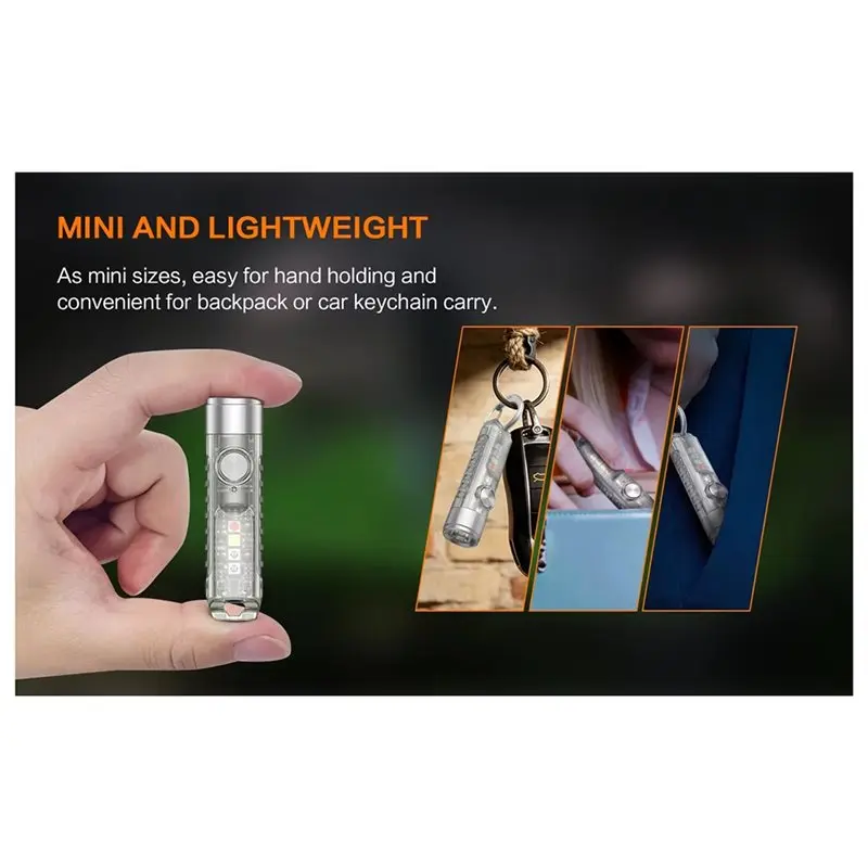 ABMR-Mini Keychain For Outdoor 150M Distance Type-C Charging IP66 Waterproof Flashlight