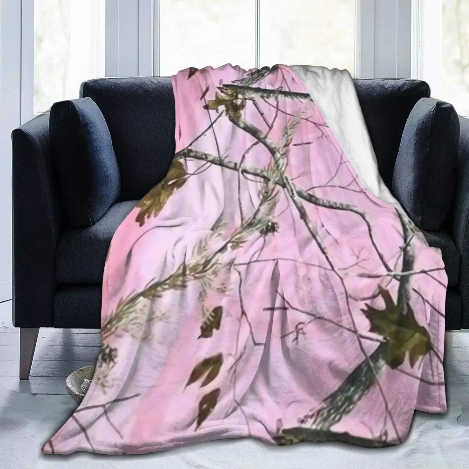 

Real Tree Camouflage Camo Blanket Flannel All Season Military Popular Warm Throw Blankets for Bed Couch Bedding Throws King Size
