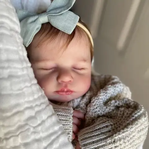 NPK Sleeping Loulou Doll 19 Inch Newborn Baby Size Reborn Doll Handmade 3D Skin Painted with Visible Veins Christmas Gift