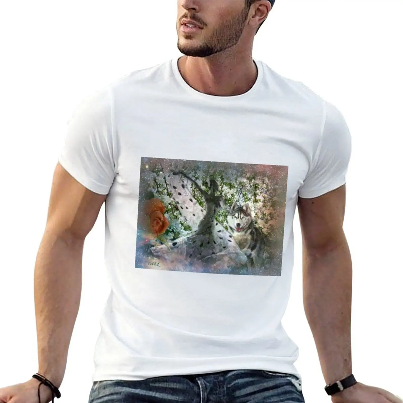 

DANCING WITH WOLVES T-Shirt black cotton t-shirt plain for man package t shirts for man slim fit T-Shirt