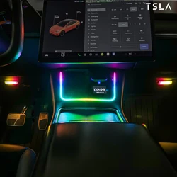 For Tesla Model 3/Y Phone charger Ambient Light anti-slip pad