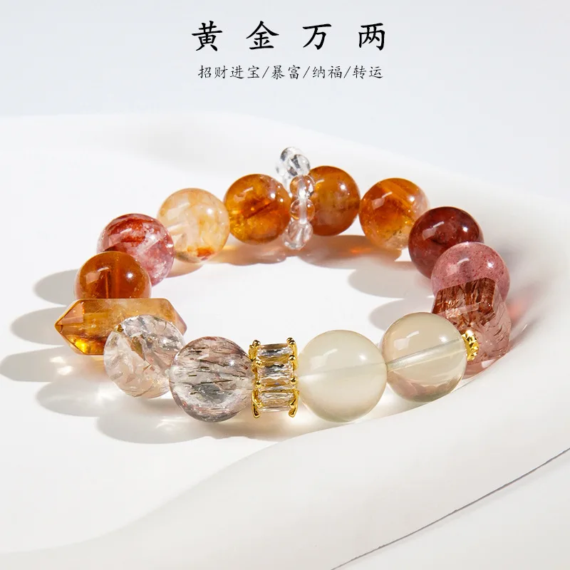 

Design Yellow Tower Prism Natural Seven Sugar Bracelet Jewelry