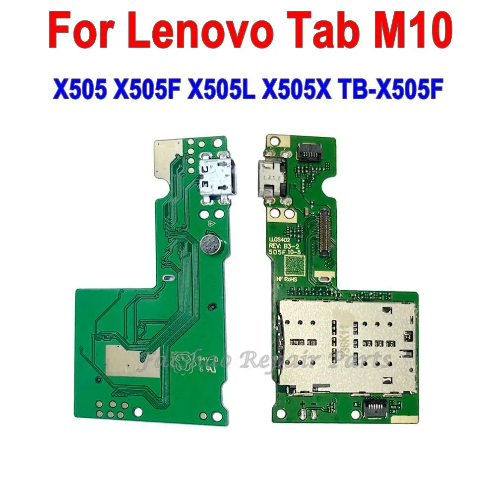 USB Charging Port Connector Charge Dock Board With Sim Card Reader Flex Cable For Lenovo Tab M10 X505 X505F X505L X505X TB-X505F