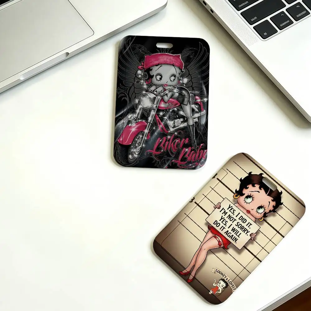 B-Betty B-Boop Cartoon Card Holders for ID Cards Student Cards Employee Badges and Protective Cases