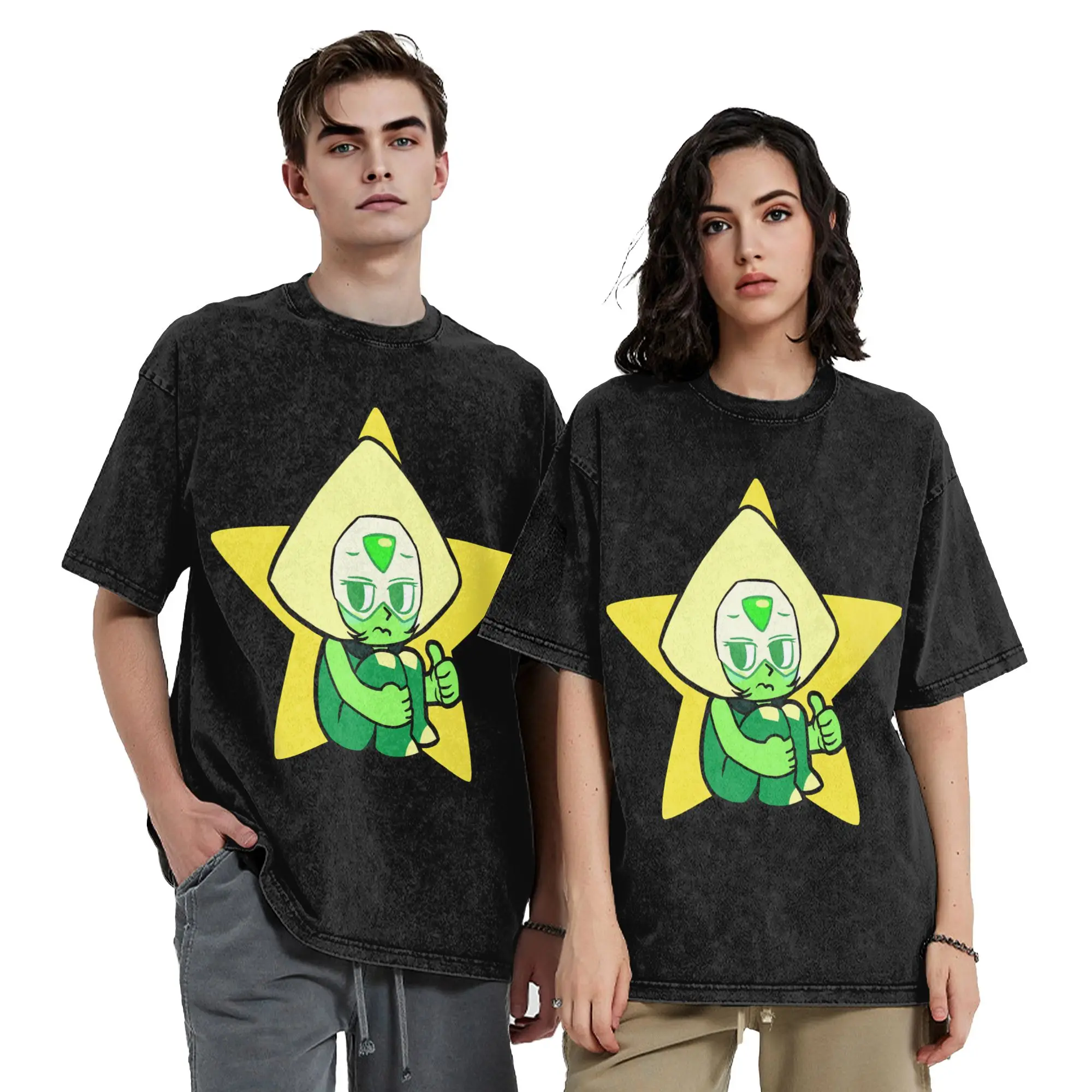 Stevens Universes Peridot Washed T Shirts Streetwear Hip Hop Novelty T-Shirt  Tees Men Women Short Sleeve Harajuku Printed