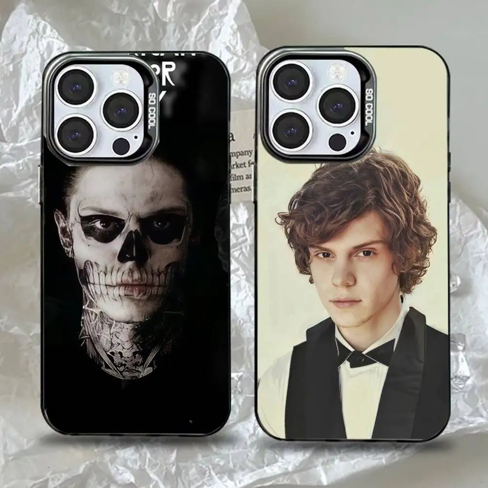 

E-Evan Peters Phone Case For iPhone 16,15,14,13,12,11,Pro,Max,Plus,Mini,XS,SE Anti Fall Black Matte Hard Bumper