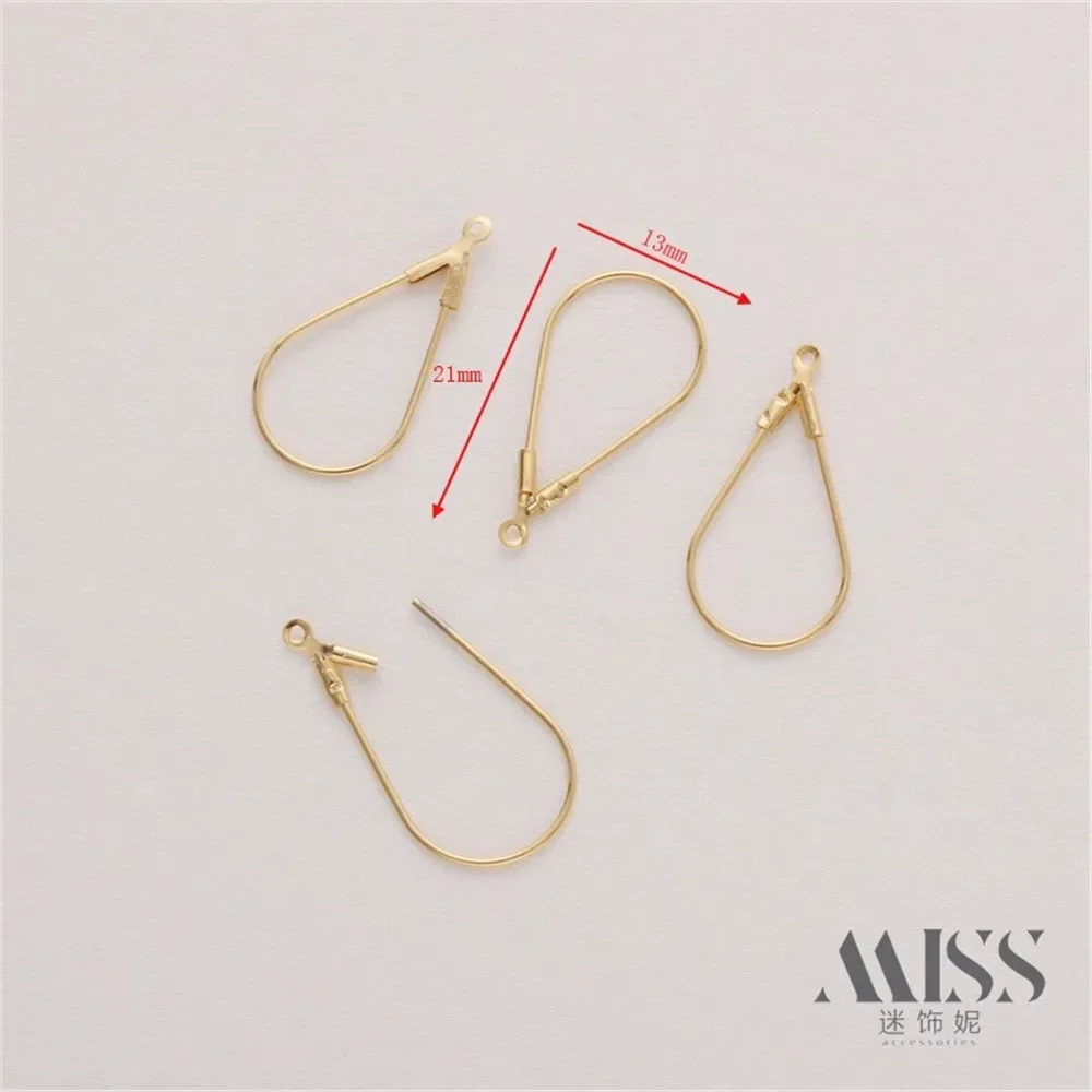 14k pakket goudkleurige gecoate gladde waterdruppel gesp hanger verbinding gesp DIY handgemaakte ketting armband accessoires