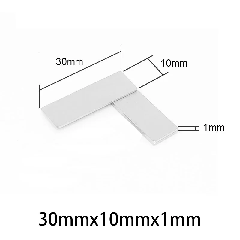 5~200pcs 30x10x1mm Magnesy blokowe N35 30mm x 10mm x 1mm Stały silny dysk magnetyczny NdFeB 30*10*1mm