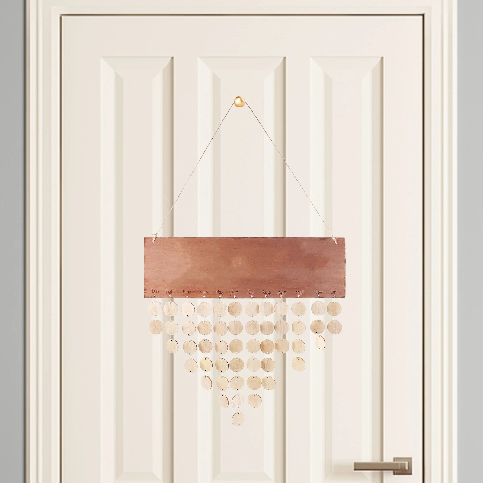 

50pcs Wooden Hanging Slices Set With Iron Accessories For Birthday Reminder Wall Plaque Calendar Home Decoration Wood Grain Easy