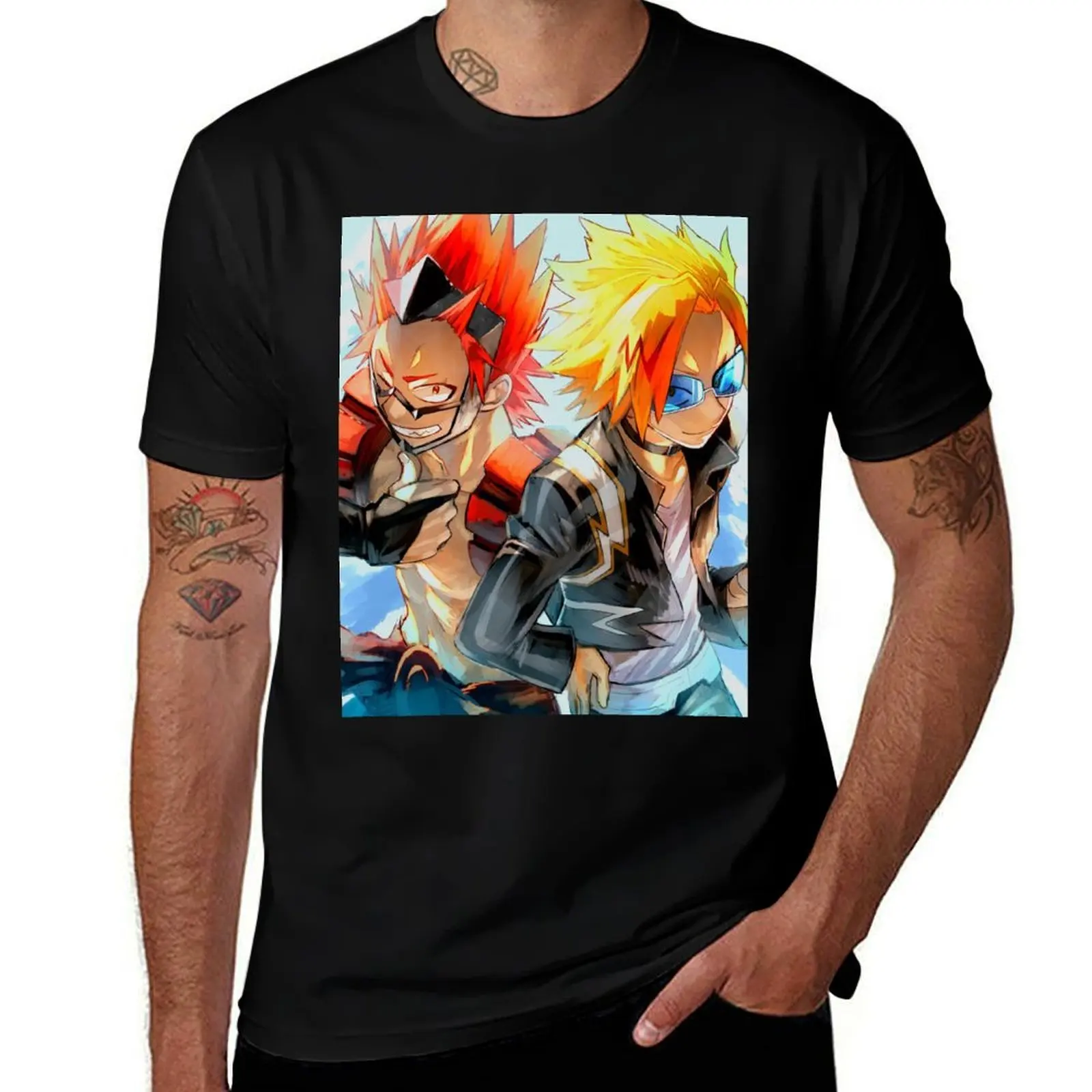 Kirishima y Kaminari - Camiseta de manga corta con estampado de verano de la clase 1A - MHA BNHA