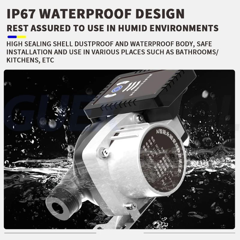 Water Pressure Booster Pump Automatic Water Pressure Booster Pump Intuitive Touch Control Panel 3 Gears Adjustable for Faucets