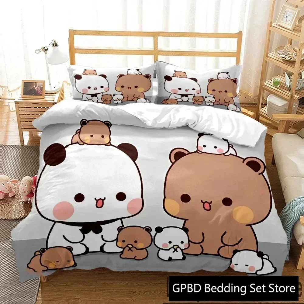 

3D Print Bubu Dudu Cartoon Bear Panda Comfortable Duvet Cover Pillowcase Bedding Set Children Bedroom Decoration Home Textile
