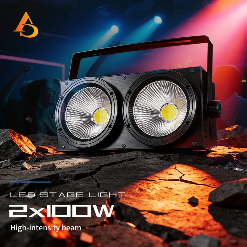 2x100w Blinder COB 2 Eyes DMX Stage Lighting Led 200W Cold / Warm