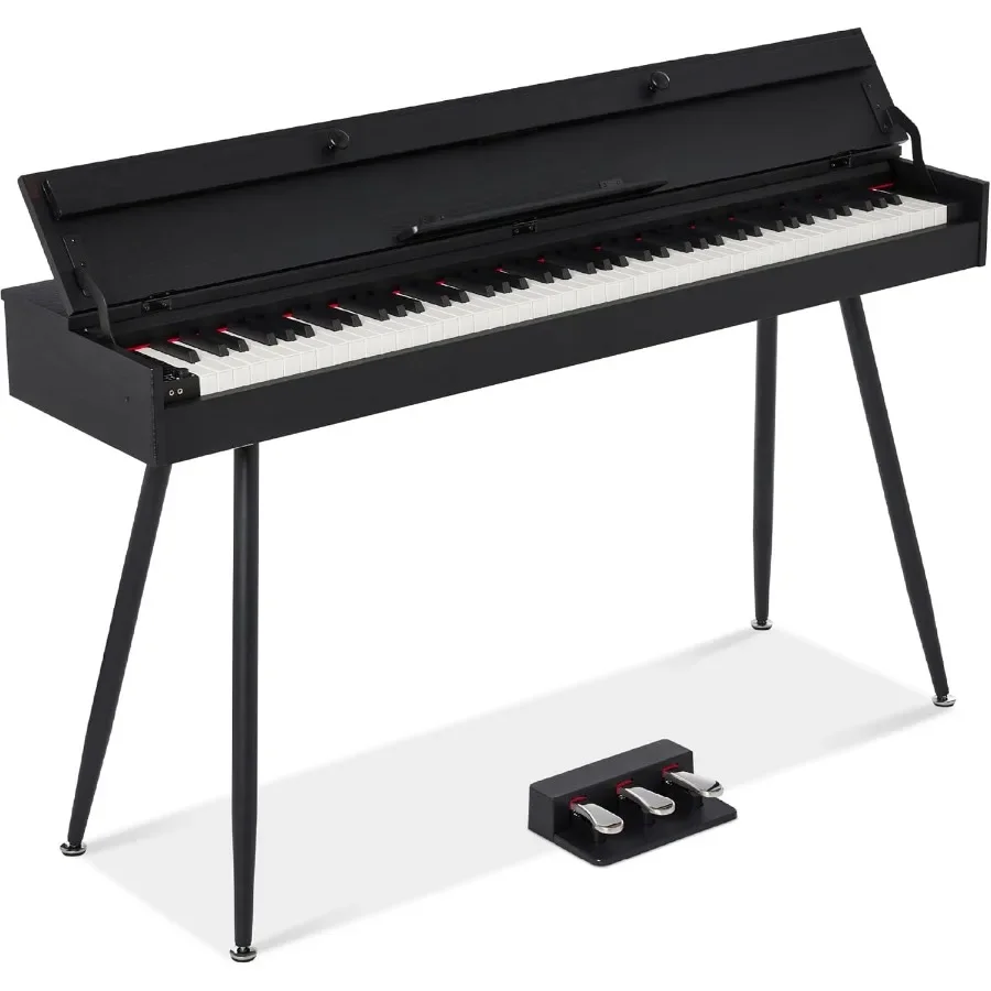 Modern 88Key Weighted Full Size Digital Piano with Metal Legs 3 Sustain Pedals MIDI Connectivity Headphone Jack Ideal for Home